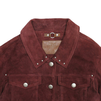 Frye Best Seller - Women’s Oxblood Nash Trucker Suede Jacket