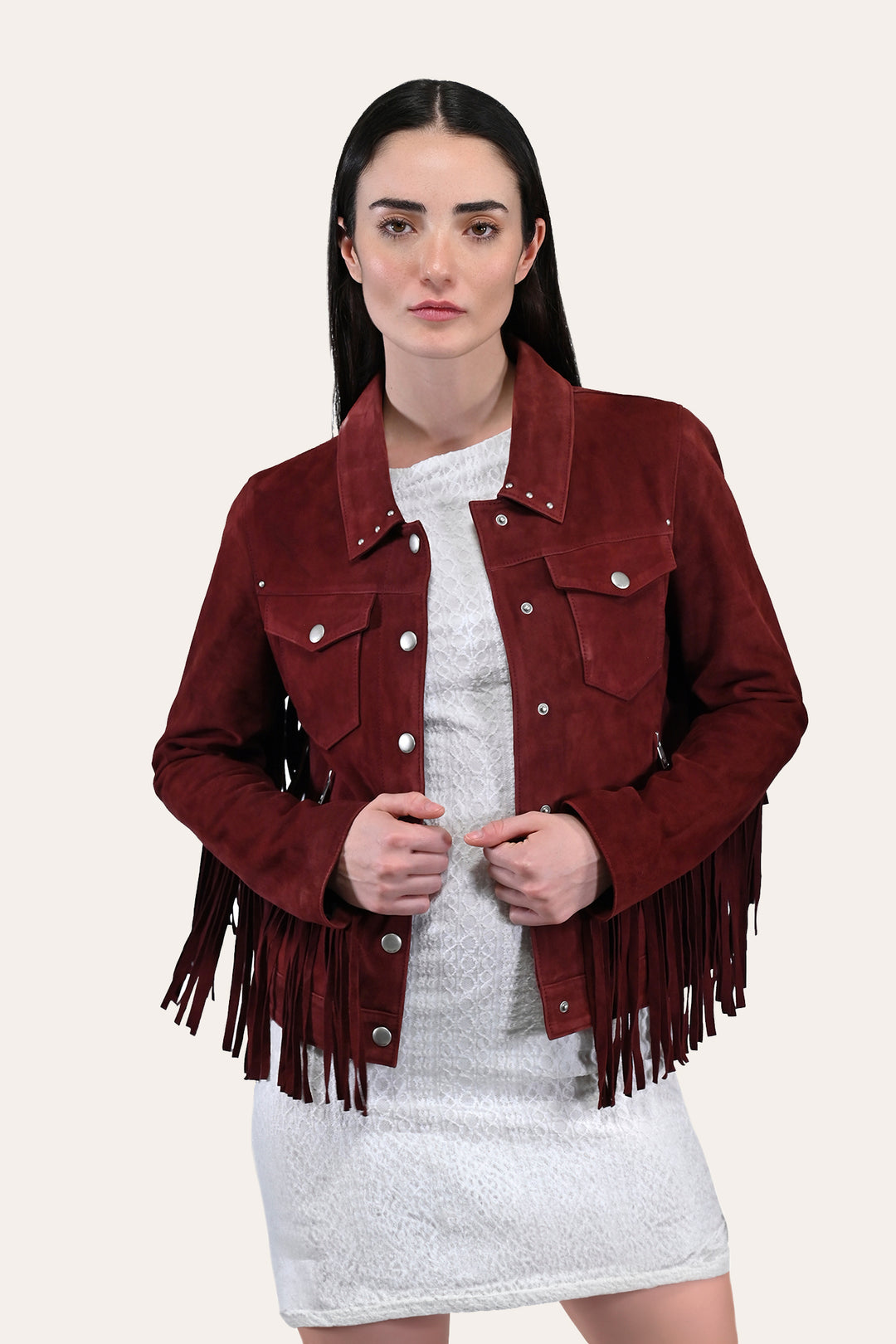 Frye Best Seller - Women’s Oxblood Nash Trucker Suede Jacket