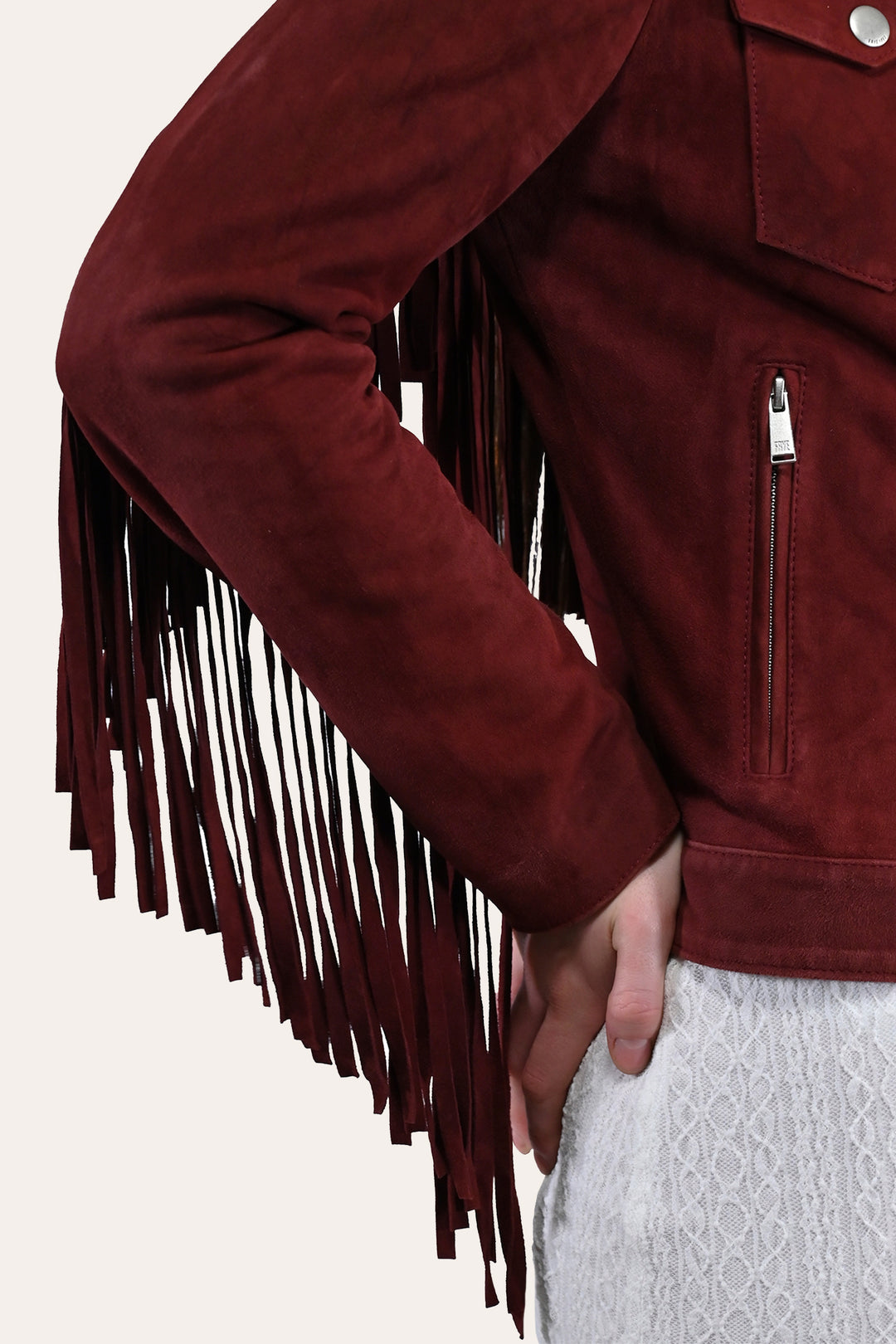 Frye Best Seller - Women’s Oxblood Nash Trucker Suede Jacket