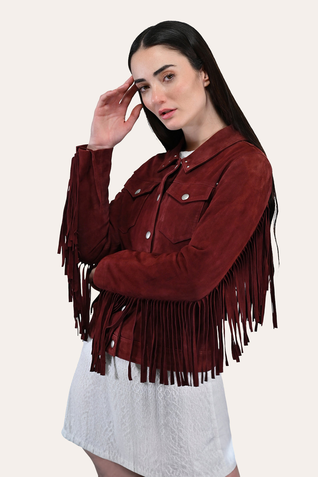 Frye Best Seller - Women’s Oxblood Nash Trucker Suede Jacket