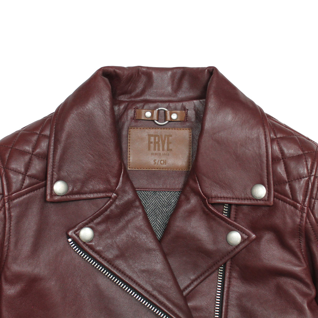 Frye Popular - Women’s Oxblood Oklahoma Nappa Leather Biker Jacket