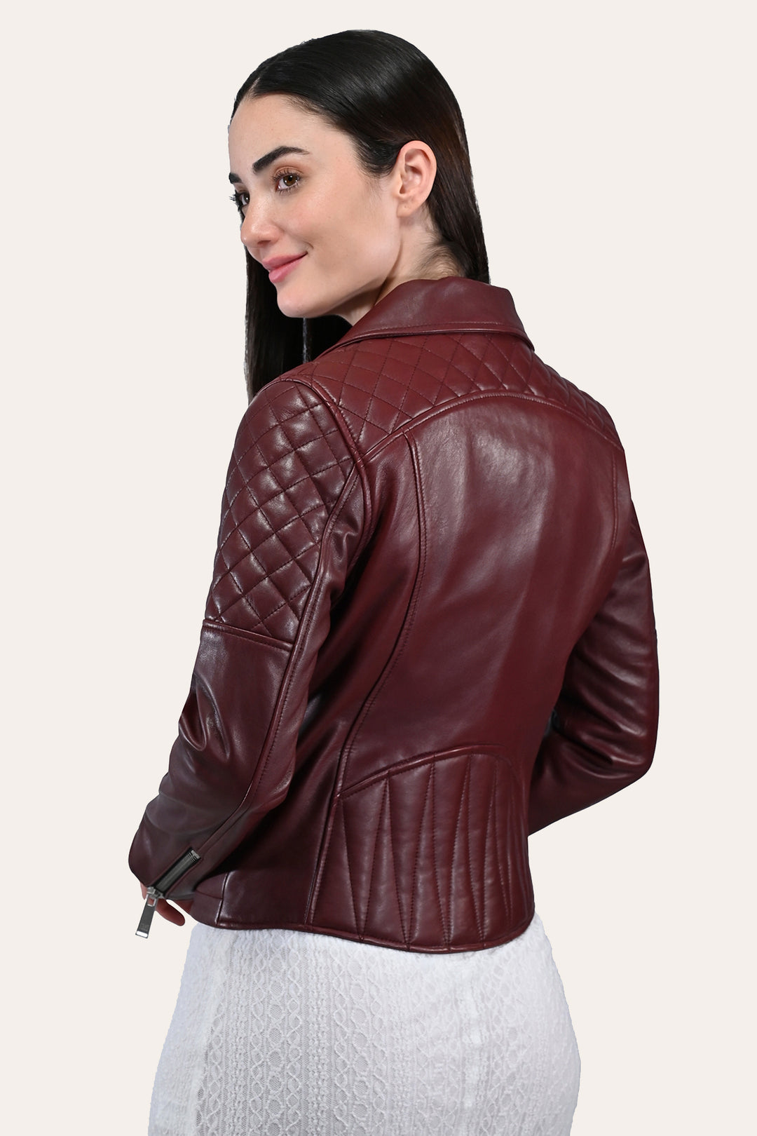 Frye Popular - Women’s Oxblood Oklahoma Nappa Leather Biker Jacket