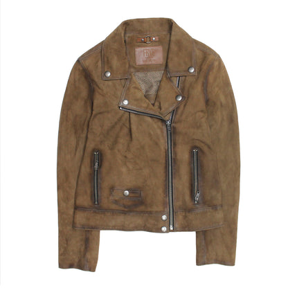 Frye Everyday - Women’s Dark Taupe Oakley Vintage Suede Biker Jacket