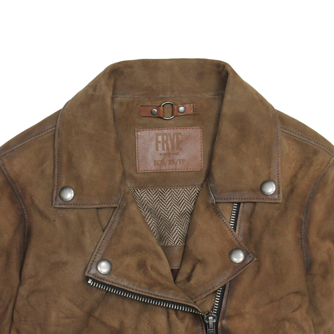 Frye Everyday - Women’s Dark Taupe Oakley Vintage Suede Biker Jacket