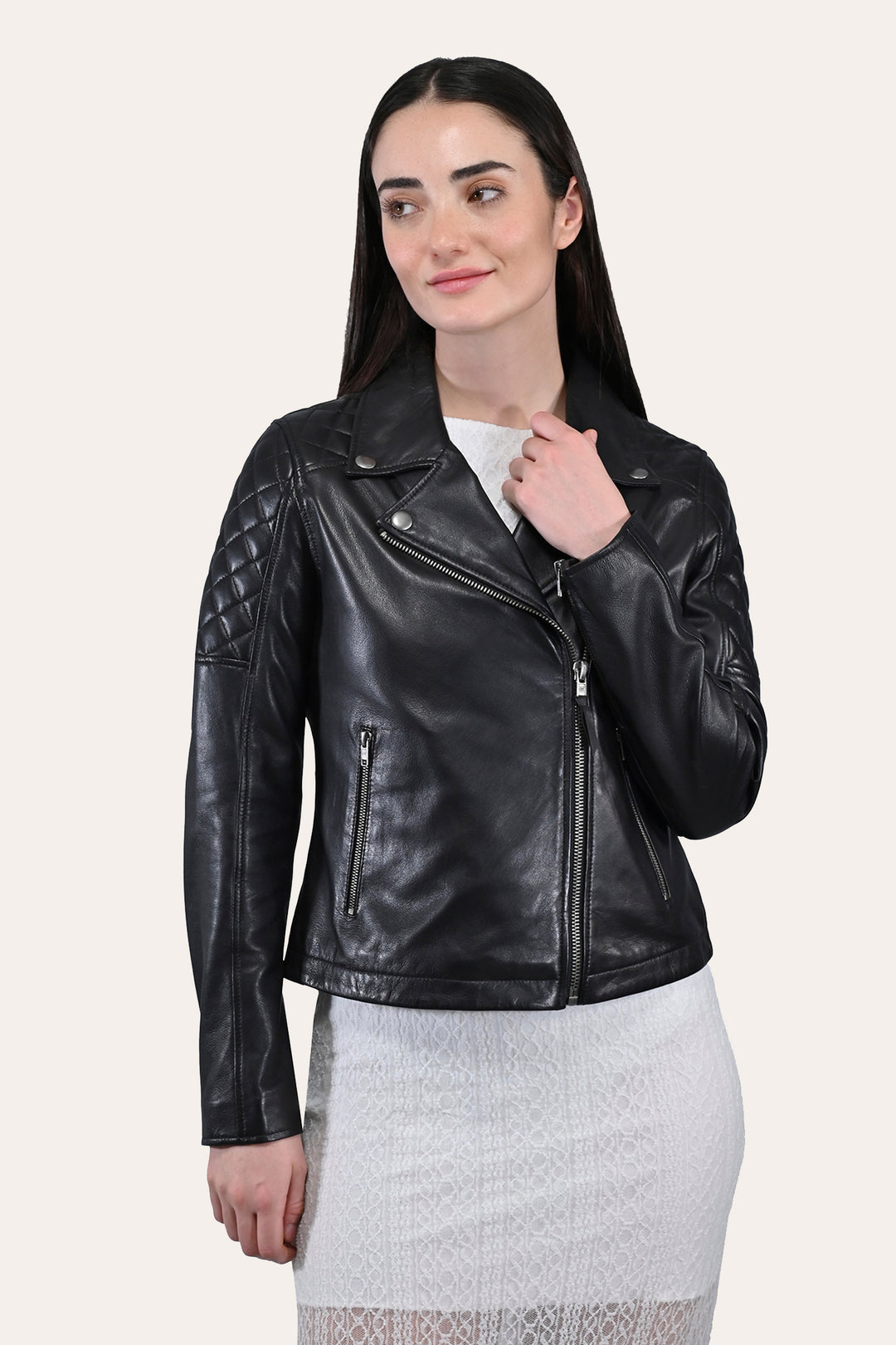 Frye Value - Women’s Black Oklahoma Biker Leather Jacket