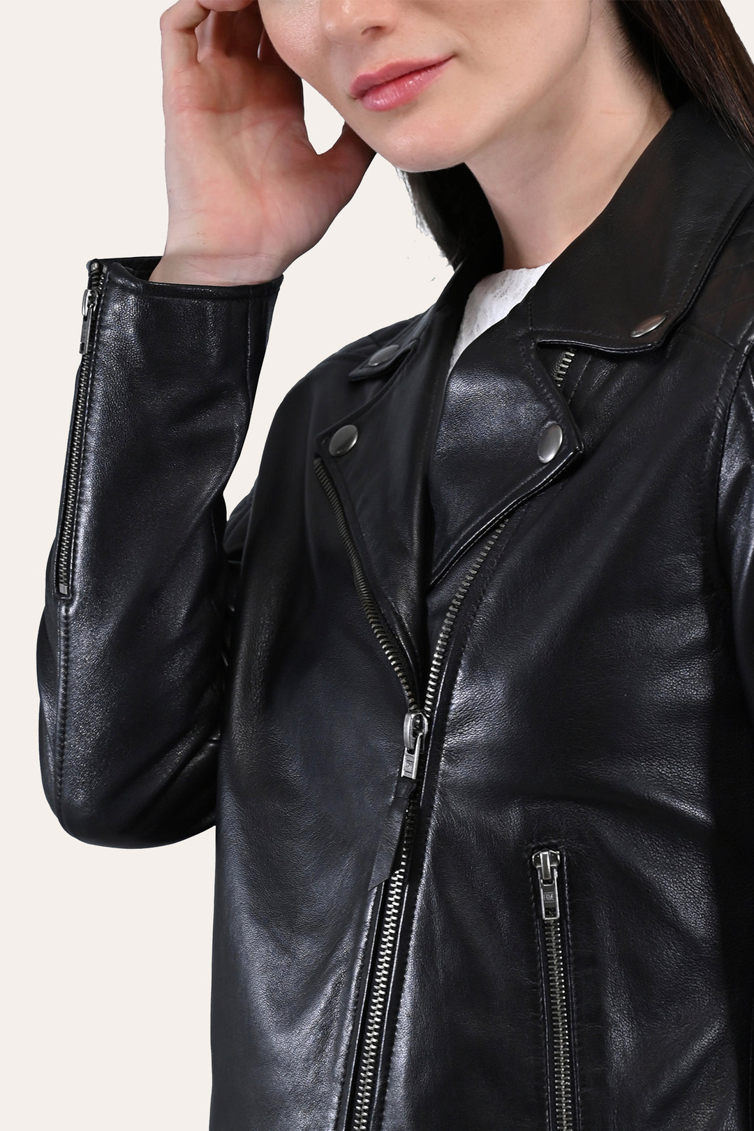 Frye Value - Women’s Black Oklahoma Biker Leather Jacket