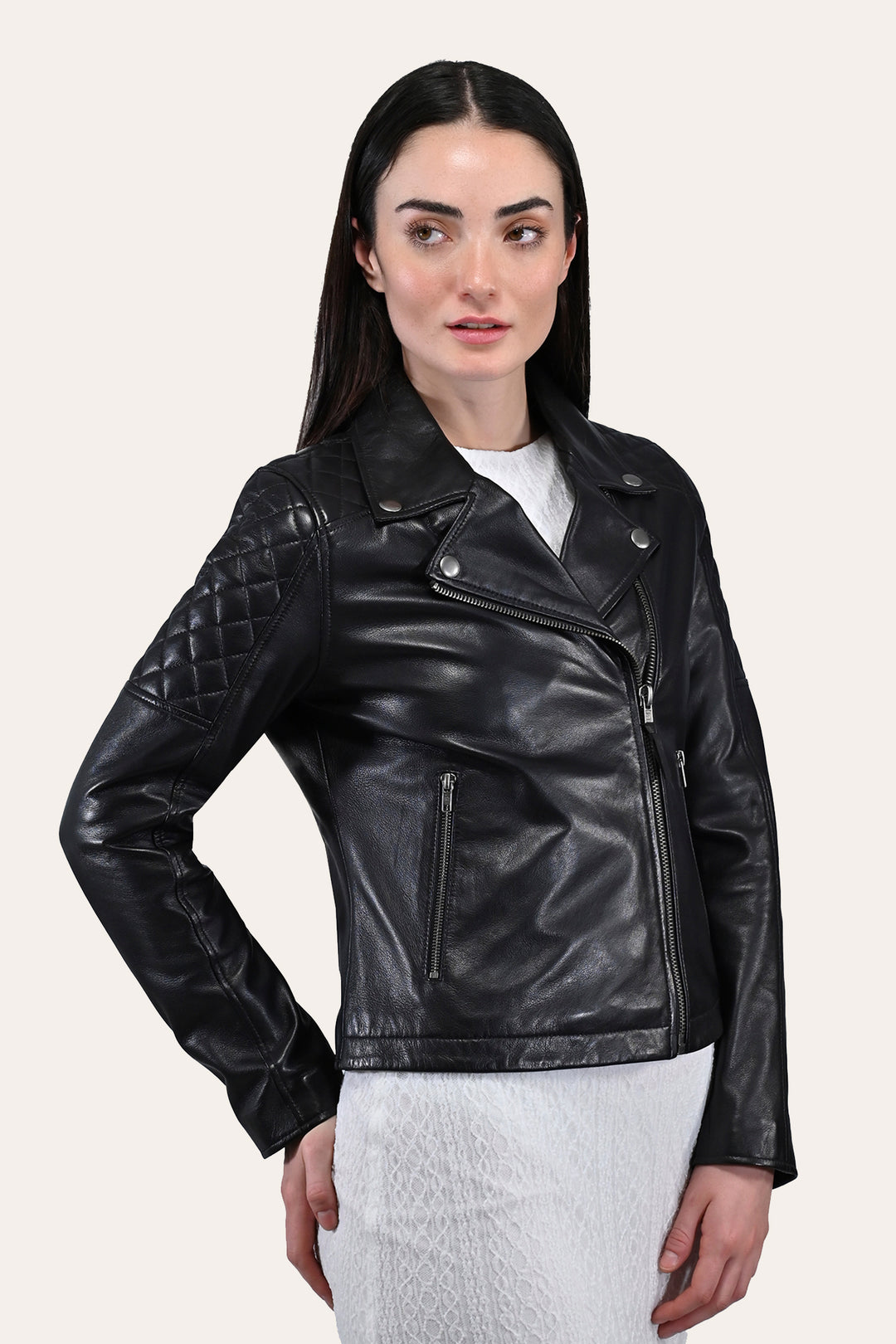 Frye Value - Women’s Black Oklahoma Biker Leather Jacket