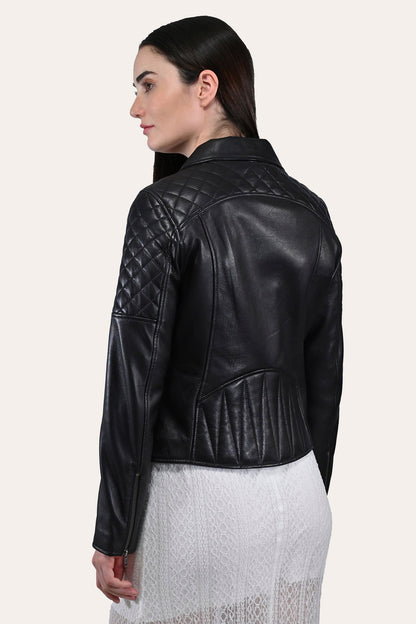 Frye Value - Women’s Black Oklahoma Biker Leather Jacket