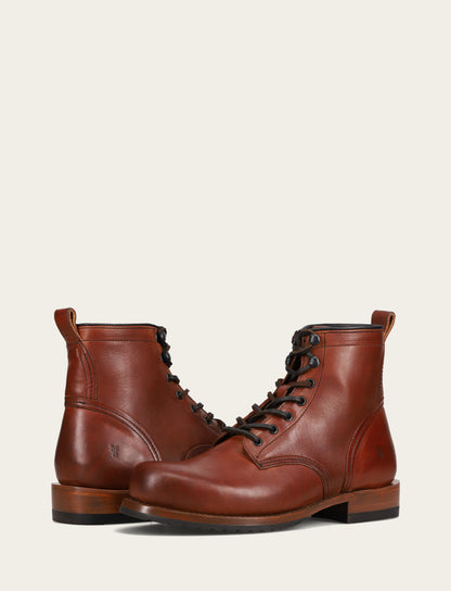 Frye Special Offer - Men's Whiskey Hudson Workboot Plain Toe Boot