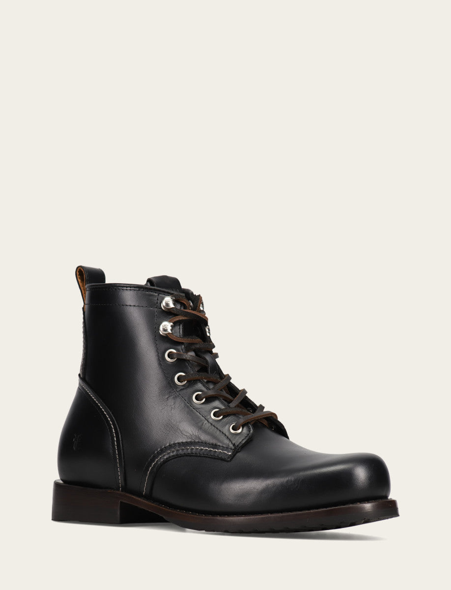 Frye Signature - Men's Black Hudson Workboot Plain Toe