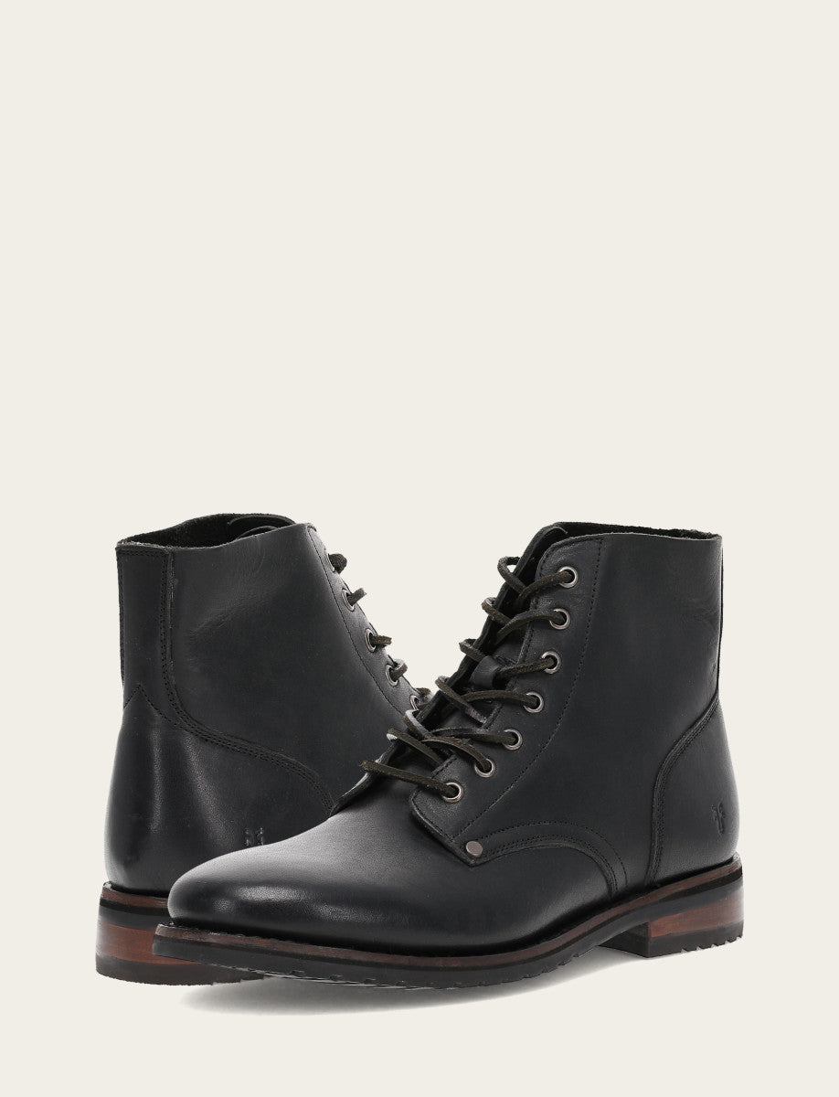 Frye Recommended - Men's Black Barrett Lace Up Boots