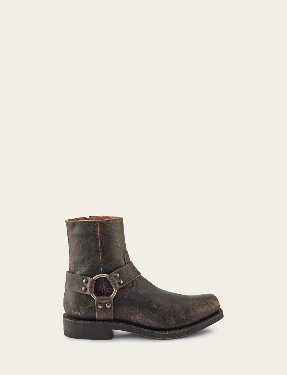 Frye Trusted - Men's Antiqued Black Conway Harness Moto Boots
