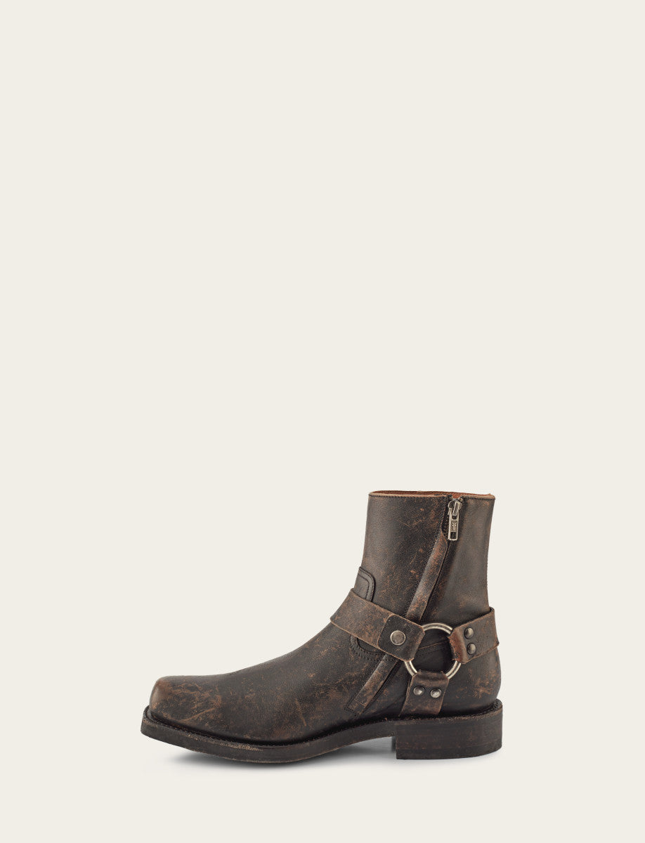 Frye Trusted - Men's Antiqued Black Conway Harness Moto Boots