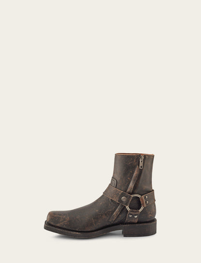 Frye Trusted - Men's Antiqued Black Conway Harness Moto Boots