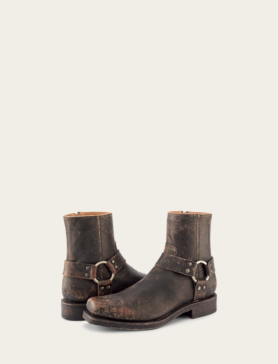 Frye Trusted - Men's Antiqued Black Conway Harness Moto Boots