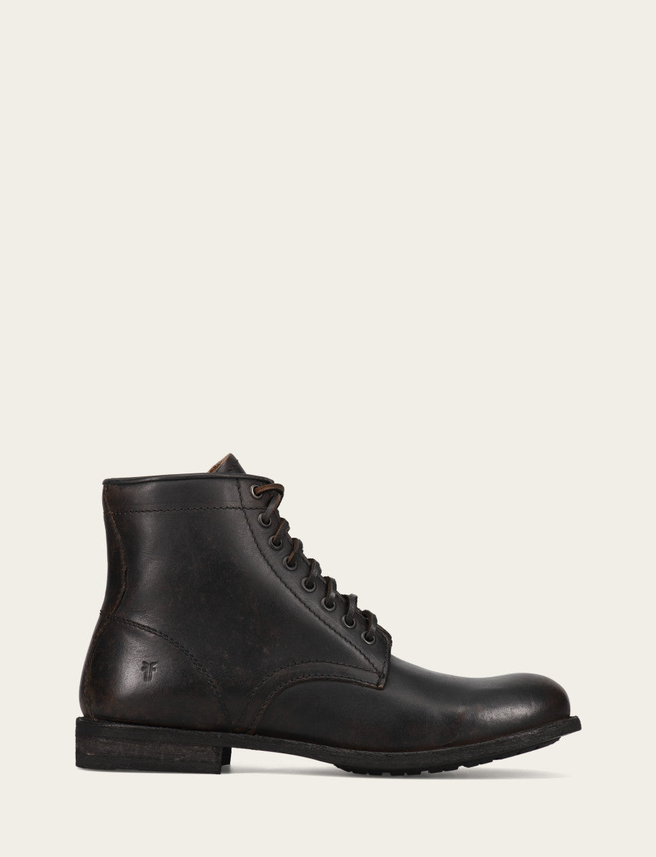 Frye Trusted - Men's Antiqued Black Tyler Flex Lace Up Boots