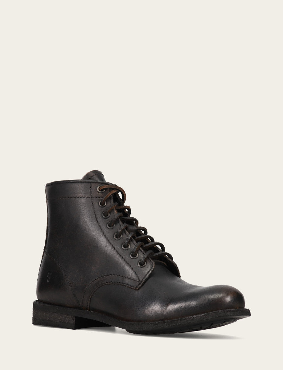 Frye Trusted - Men's Antiqued Black Tyler Flex Lace Up Boots