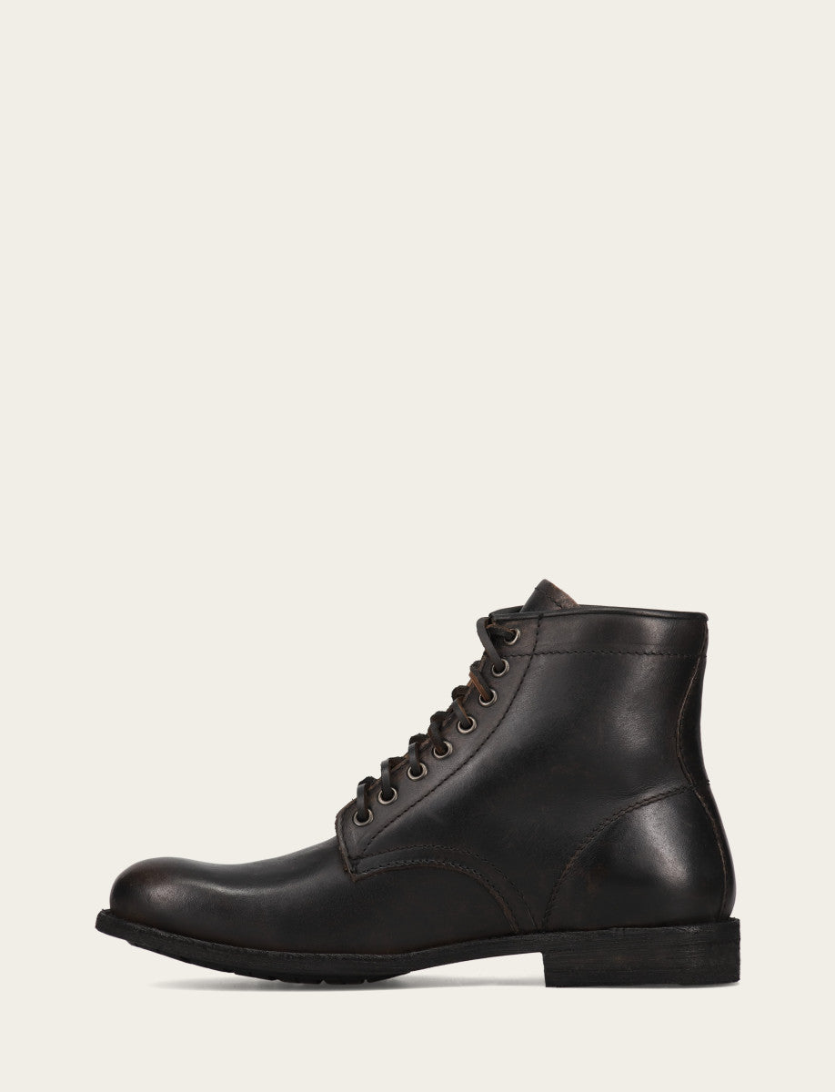 Frye Trusted - Men's Antiqued Black Tyler Flex Lace Up Boots