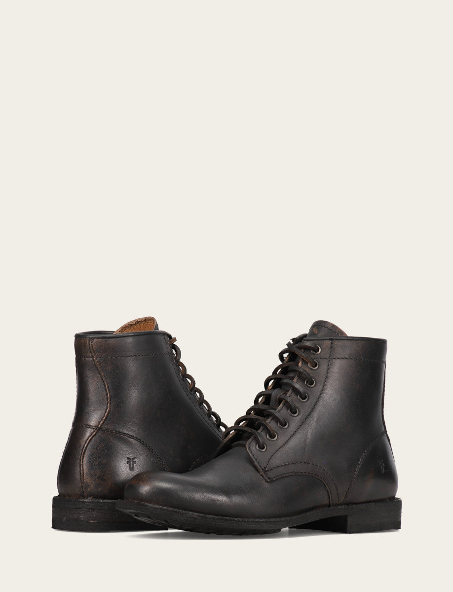 Frye Trusted - Men's Antiqued Black Tyler Flex Lace Up Boots