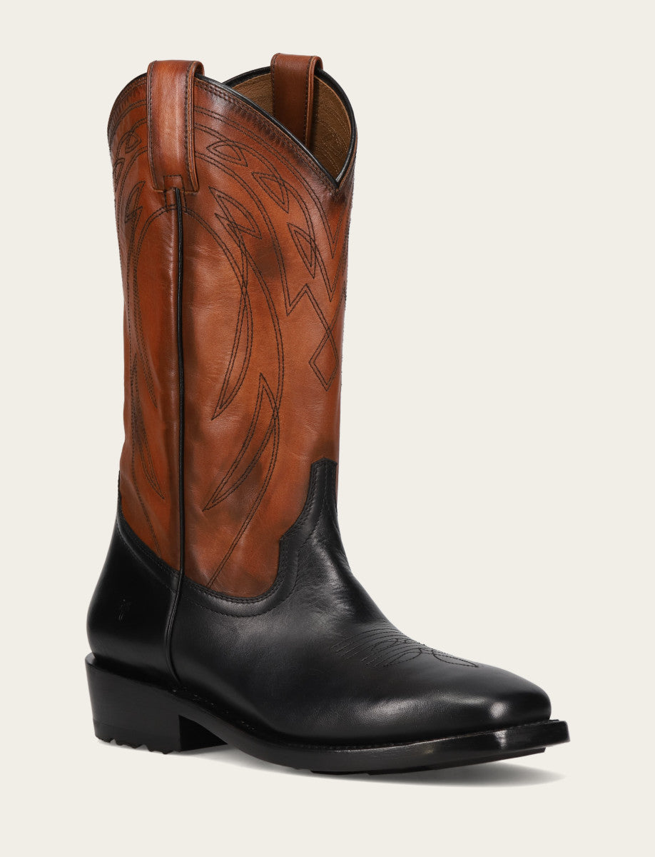 Frye Deals - Men's Black Nash Deco Stitch Pull On Boots
