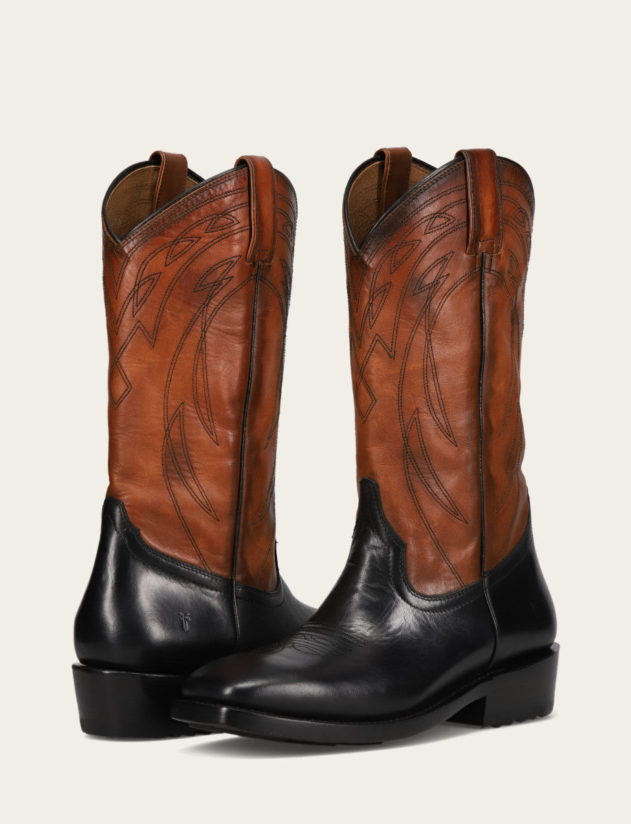 Frye Deals - Men's Black Nash Deco Stitch Pull On Boots