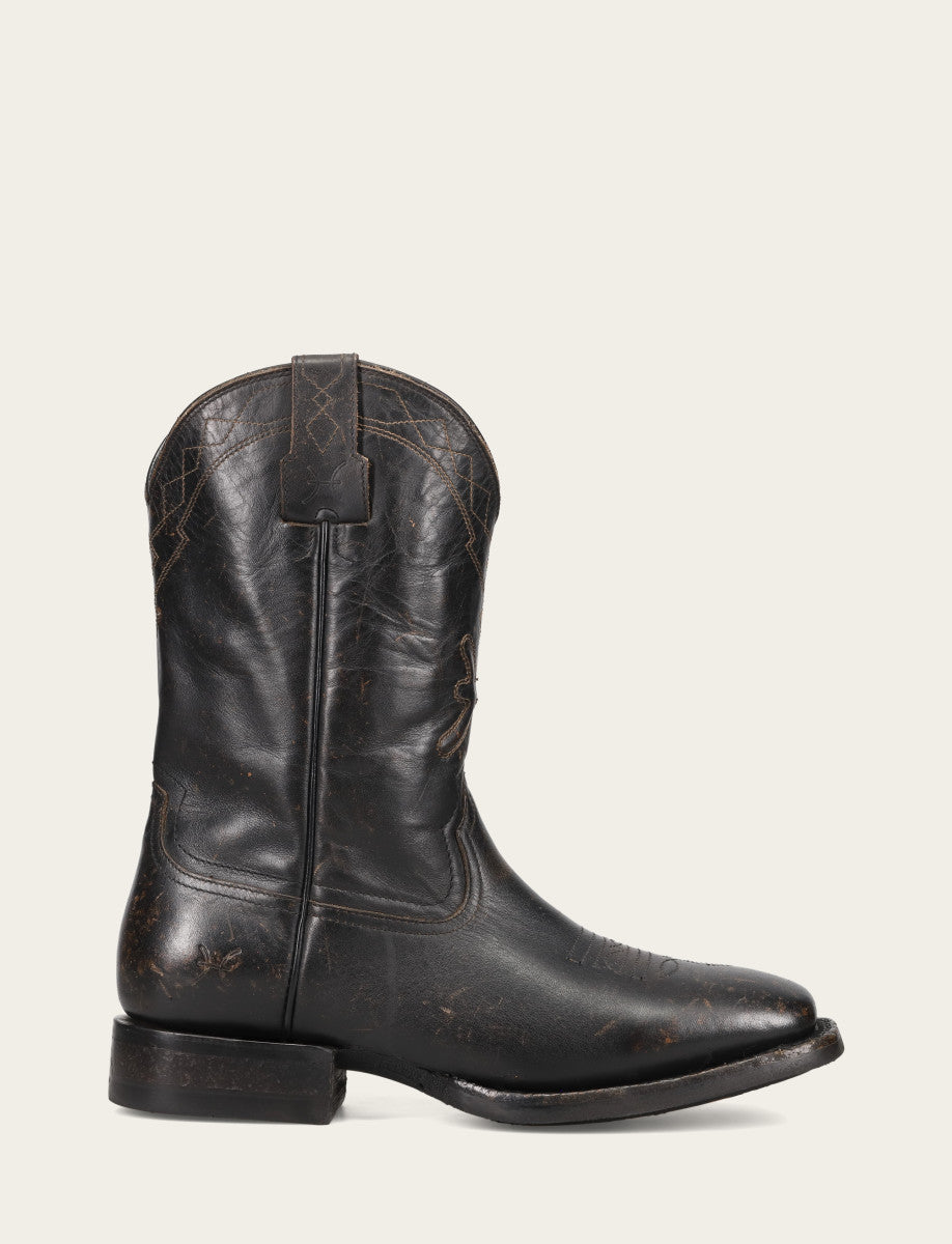 Frye New - Men's Black Hauser Logo Stitch Boots