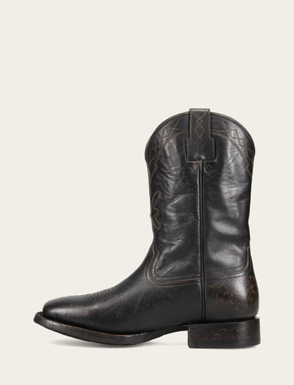 Frye New - Men's Black Hauser Logo Stitch Boots