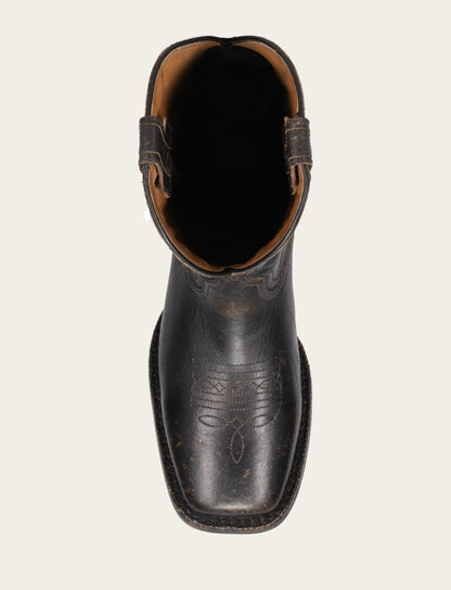 Frye New - Men's Black Hauser Logo Stitch Boots
