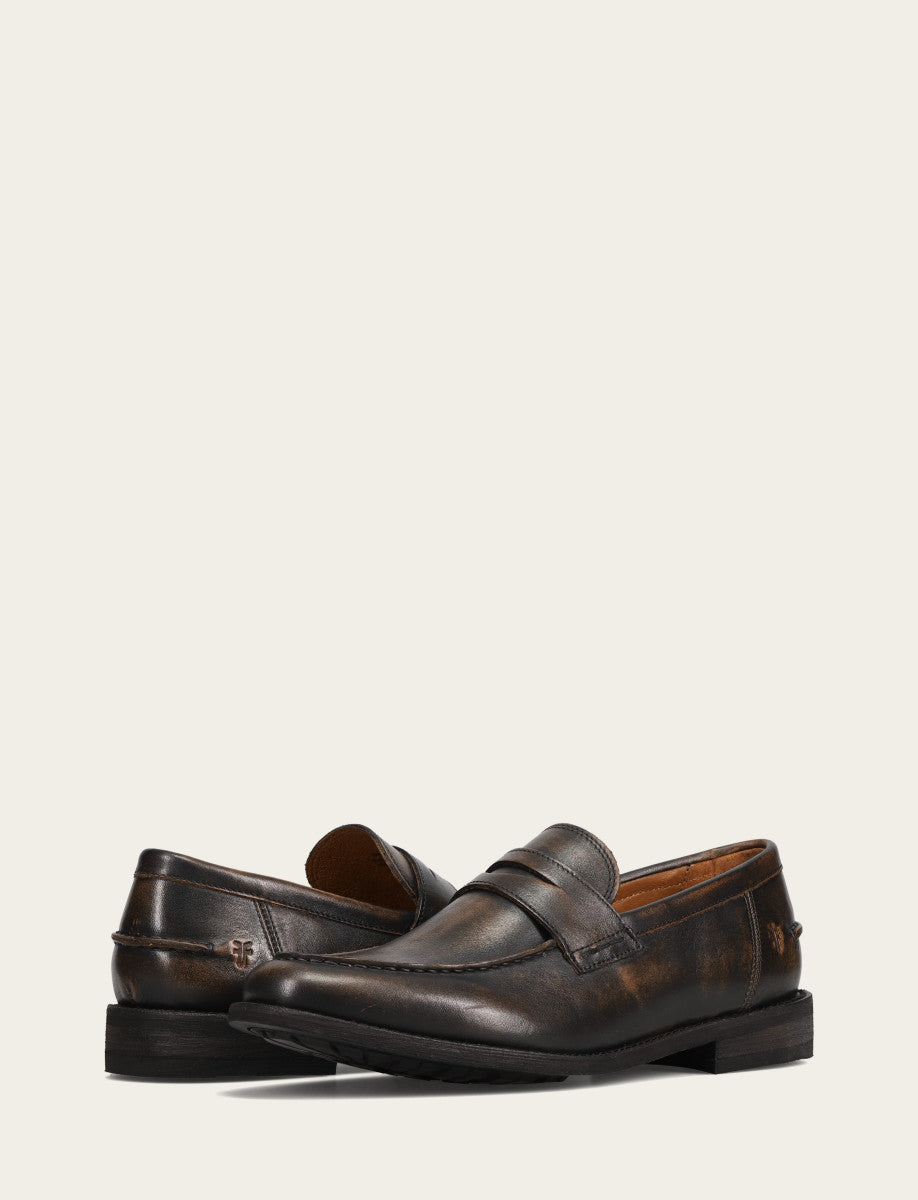 Frye Recommended - Men's Brown Brush Off Tyler Flex Penny Loafer