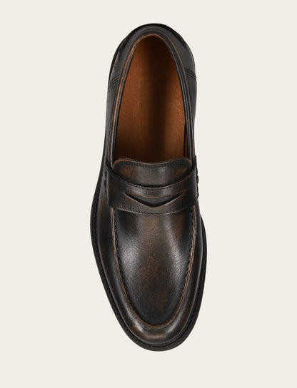 Frye Recommended - Men's Brown Brush Off Tyler Flex Penny Loafer