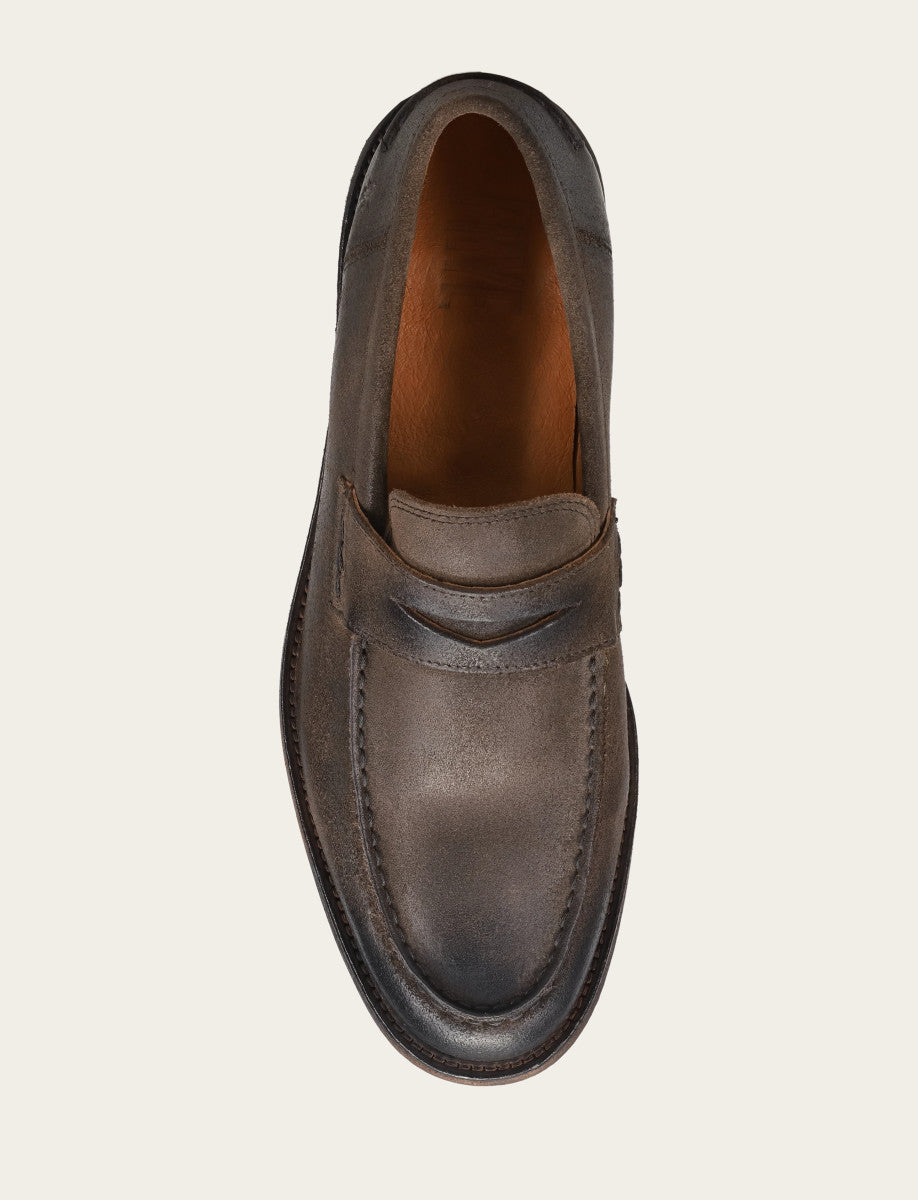Frye Best Price - Men's Chocolate Tyler Flex Penny Loafers
