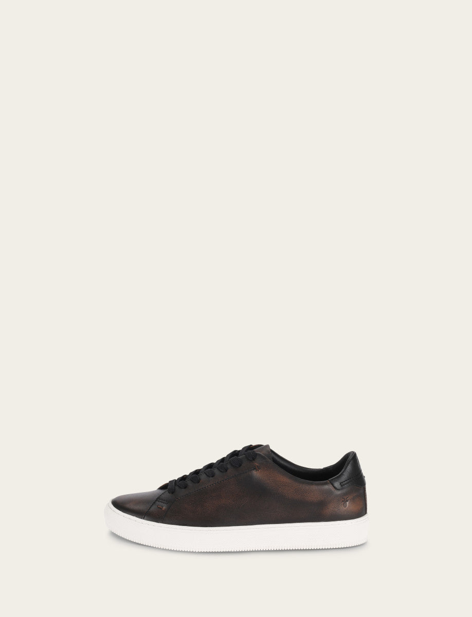 Frye Hot Sale - Men's Antiqued Black Astor Low Lace Slip On Sneakers