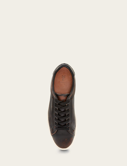 Frye Hot Sale - Men's Antiqued Black Astor Low Lace Slip On Sneakers