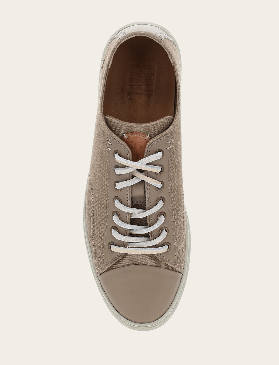 Frye Best Price - Men's Khaki Astor Cap Toe Low Lace Sneakers