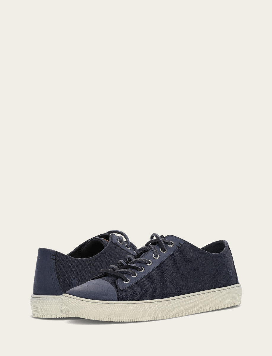 Frye Top Pick - Men's Indigo Astor Cap Toe Low Lace Sneakers