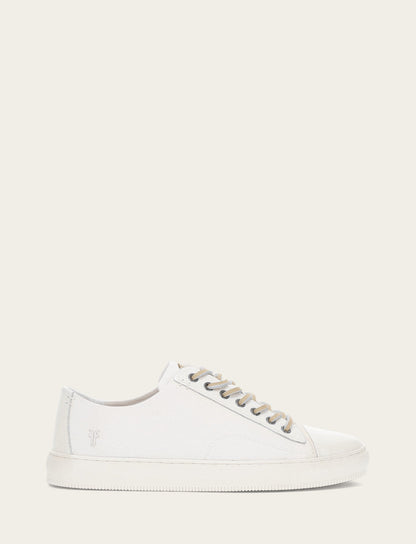 Frye Premium - Men's White Astor Cap Toe Low Lace Sneakers