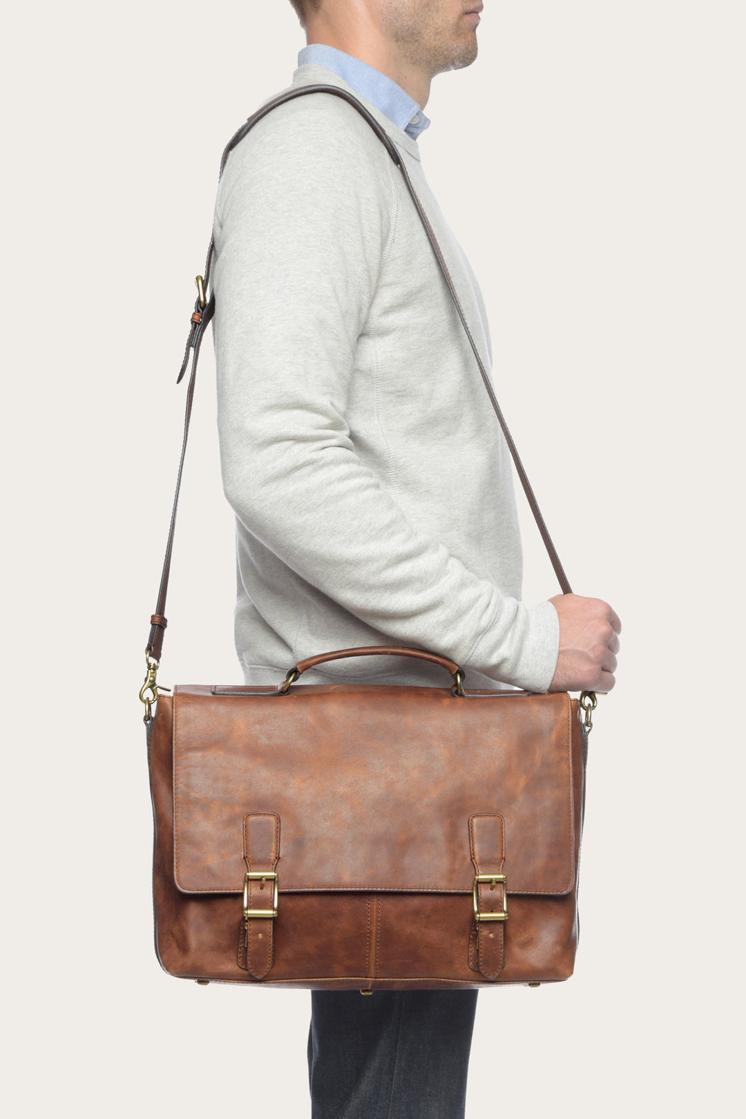 Frye Premium - Logan Cognac Top Handle