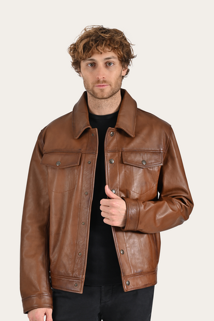 Frye Great Value - Brown Baxter Trucker Jacket