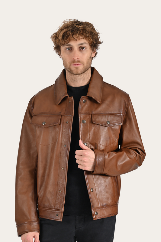 Frye Great Value - Brown Baxter Trucker Jacket