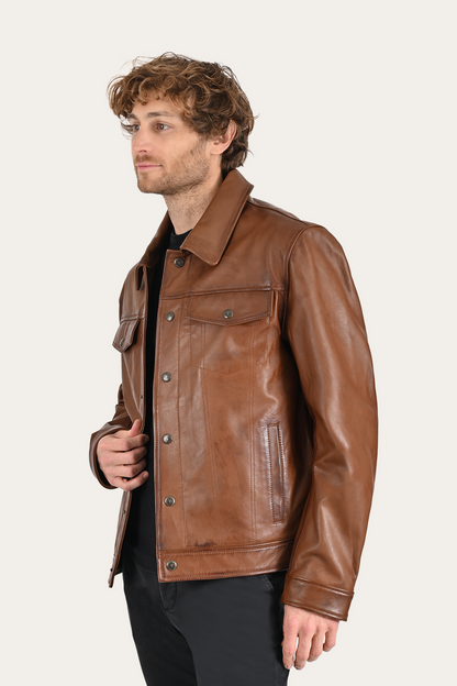 Frye Great Value - Brown Baxter Trucker Jacket