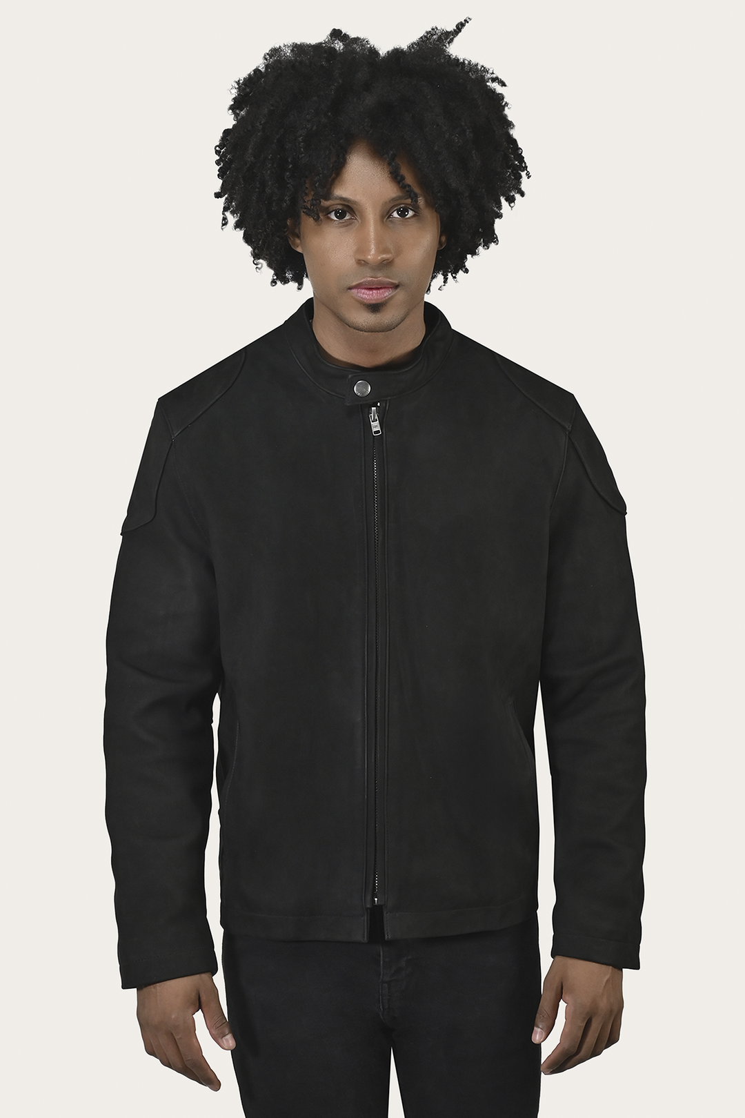 Frye Popular - Men’s Black Gannon Lamb Leather Racer Jacket