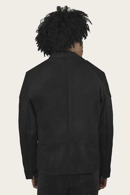 Frye Popular - Men’s Black Gannon Lamb Leather Racer Jacket