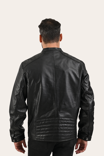 Frye Trusted - Men’s Black Pioneer Racer Leather Jacket