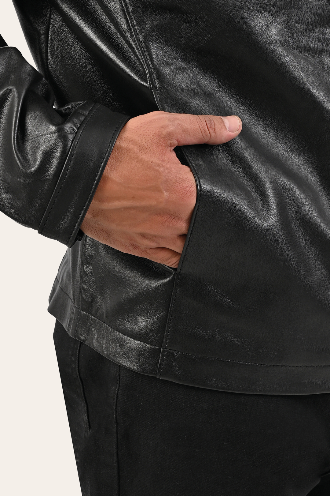 Frye Trusted - Men’s Black Pioneer Racer Leather Jacket