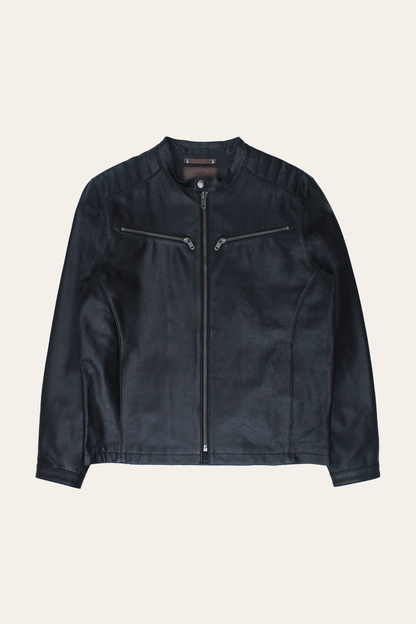 Frye Trusted - Men’s Black Pioneer Racer Leather Jacket