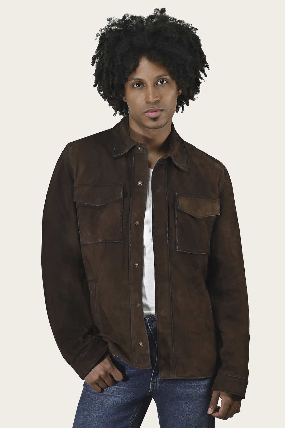 Frye Hot Sale - Men’s Dark Brown Brock Classic Suede Shacket