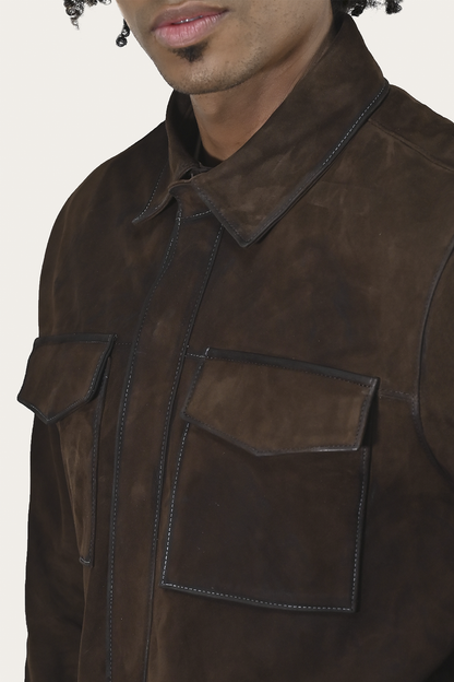 Frye Hot Sale - Men’s Dark Brown Brock Classic Suede Shacket