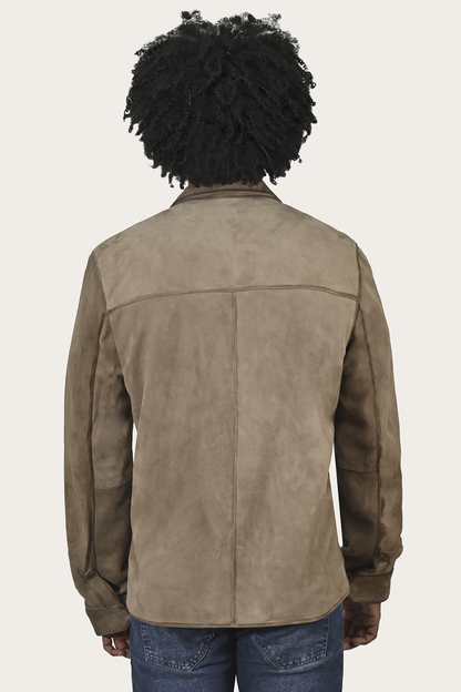 Frye Classic - Men’s Taupe Brock Suede Utility Shacket