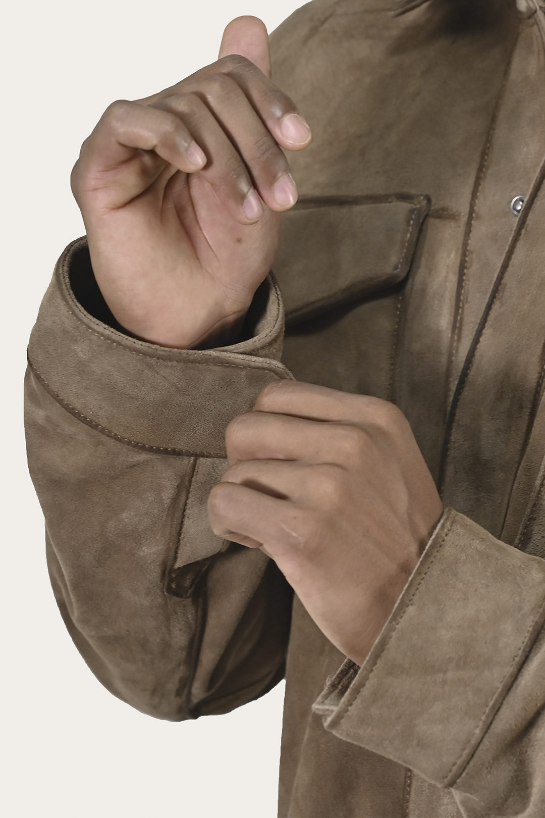 Frye Classic - Men’s Taupe Brock Suede Utility Shacket