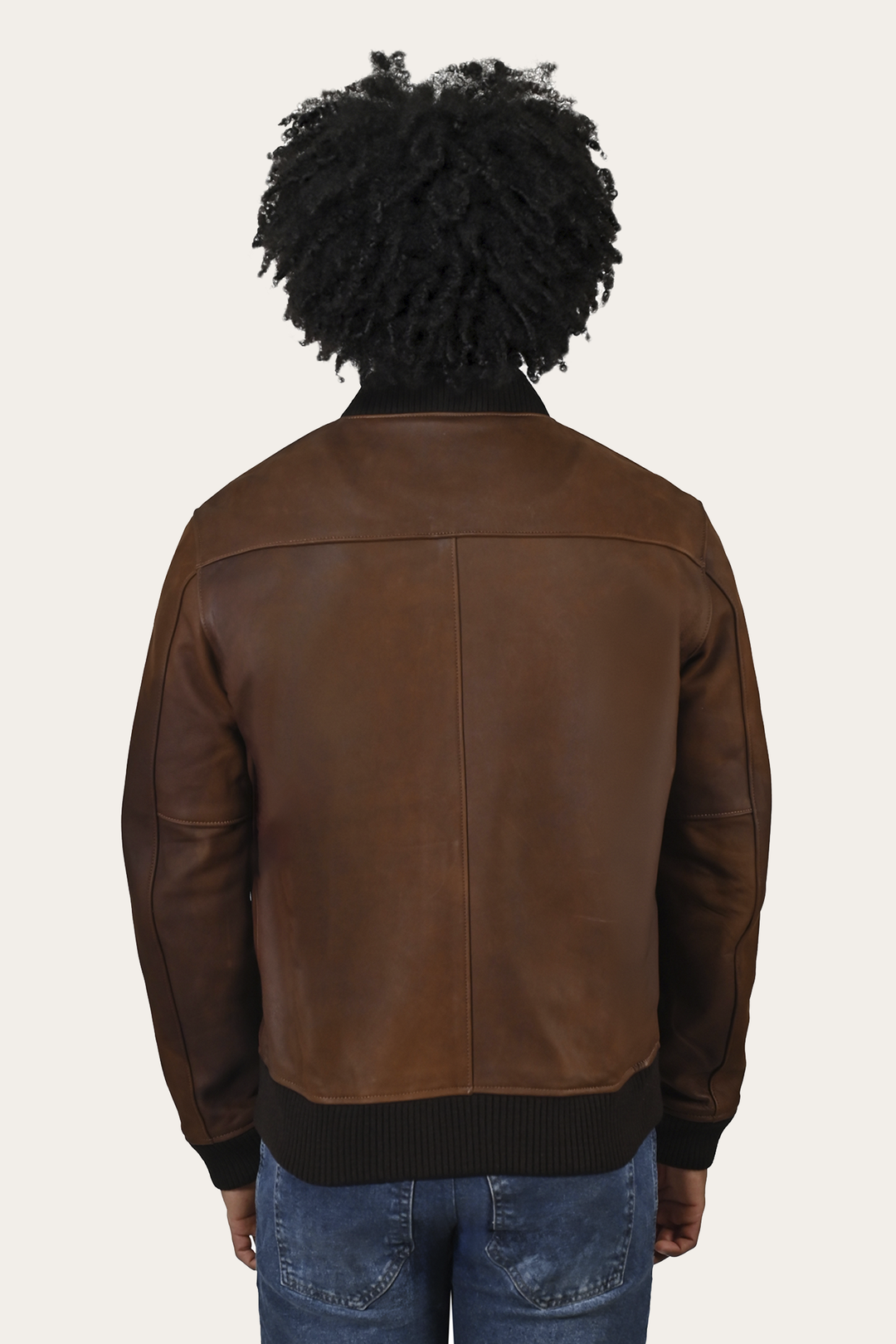 Frye Essential - Men’s Cognac Clay Leather Bomber Jacket